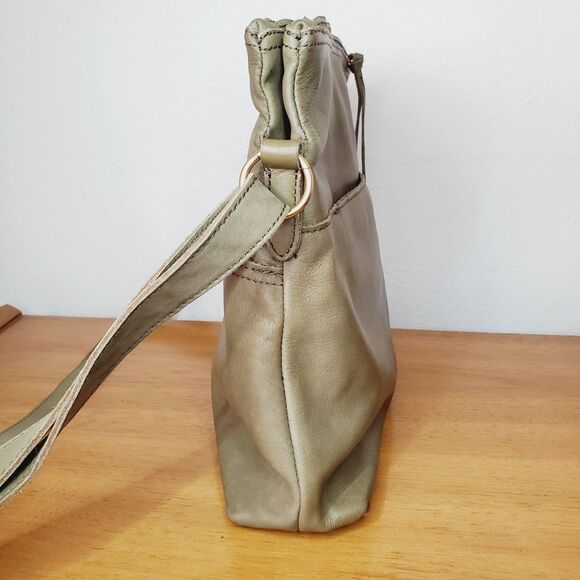 Margot Green Leather Hobo Purse Womens Slouchy Double Zip Cross body Casual Bag - Picture 3 of 12